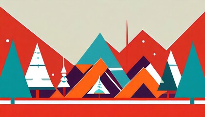 Fototapeta premium Colorful stylish Christmas art picture
