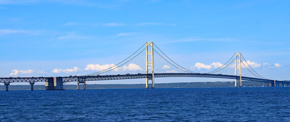 The Mackinac Bridge is a suspension bridge that connects the Upper and Lower peninsulas of the U.S. state of Michigan. It spans the Straits of Mackinac.