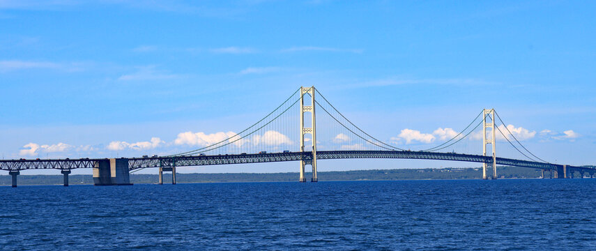 The Mackinac Bridge is a suspension bridge that connects the Upper and Lower peninsulas of the U.S. state of Michigan. It spans the Straits of Mackinac.