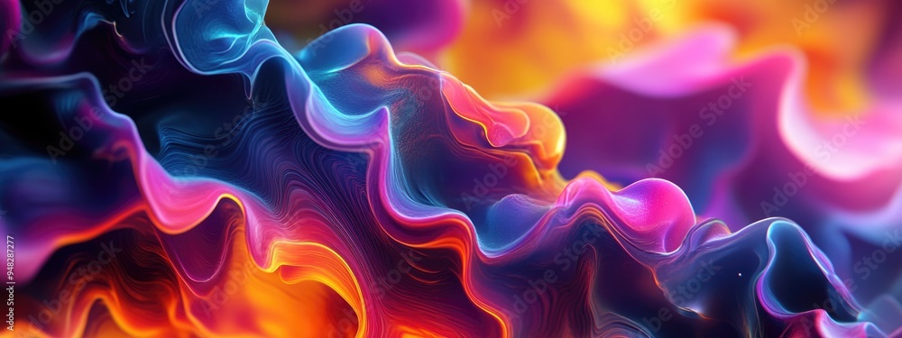 Poster colorful abstract background featuring a 3d cartoon rendering this modern graphic art showcases frac