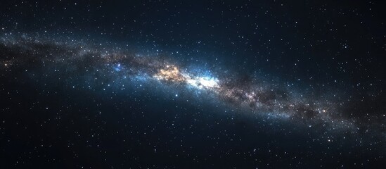 Fototapeta premium 3D cartoon rendering of a galaxy and cosmos on a dark sky featuring the Milky Way