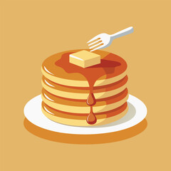 Vector Illustration Celebrating National Pancake Day