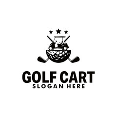 golf cart logo template design illustration