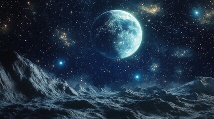 Outer space background texture in 3D cartoon rendering