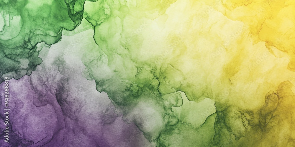 Poster abstract watercolor in green yellow and purple for use in a card banner wallpaper pattern book and f