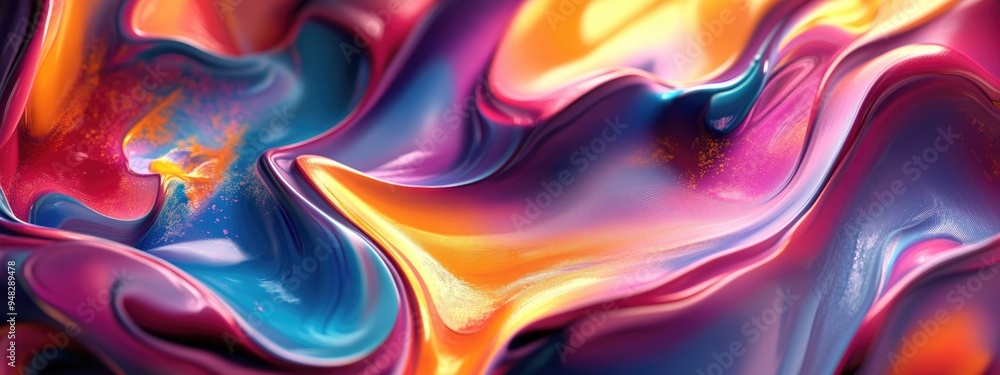 Poster Abstract color paint background in a 3D cartoon rendering focused on design creativity inspiration and art 3D Color series