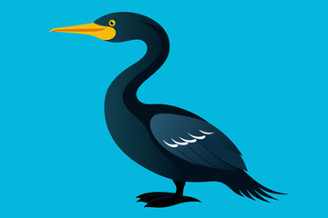 A cute bird cormorant vector art illustration