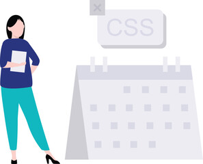 The girl is working on CSS.