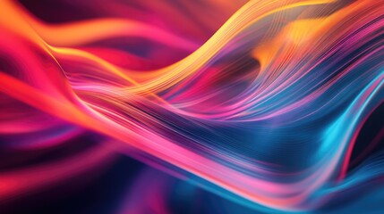 Obraz premium Vibrant and modern abstract illustration featuring smooth colorful lines perfect for technology themed presentations and brochures