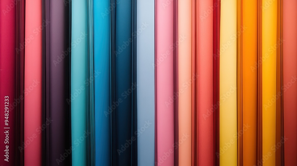 Poster a mix of colorful vertical stripes arranged side-by-side, creating a vibrant pattern that evokes a s