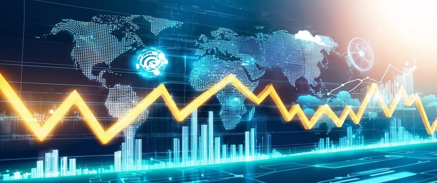 Stock market chart showing price fluctuations over time