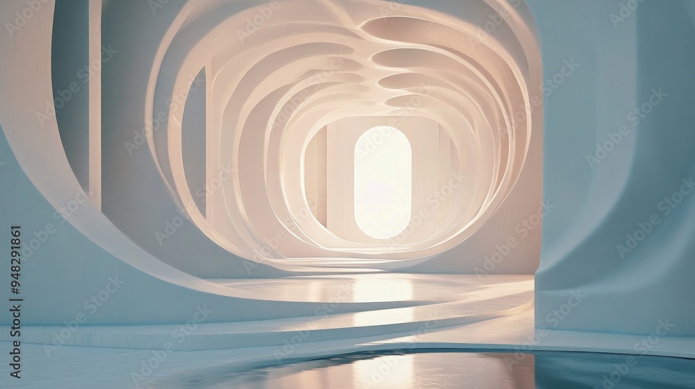 Poster imaginative doorway abstract art in 3d rendering