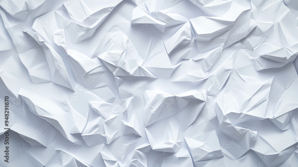 Poster white abstract backdrop featuring a low poly design and crumpled paper texture in a 3d representatio