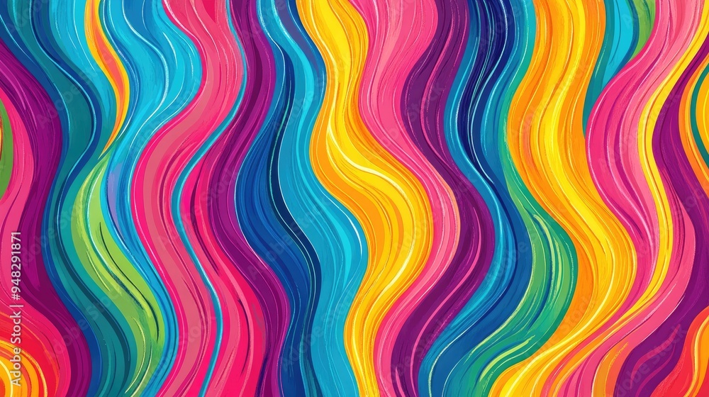 Poster vibrant wavy pattern for use in backgrounds and design projects