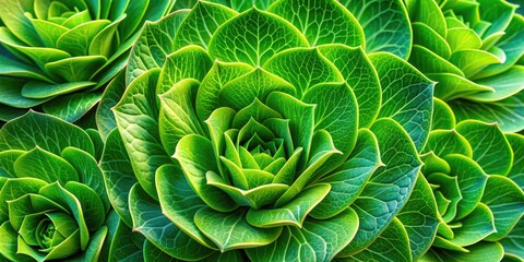 Obraz premium Vibrant green abstract pattern of natural flower petals with intricate veins, delicate texture, and organic shapes, creating a stunning macro botanical background or backdrop.