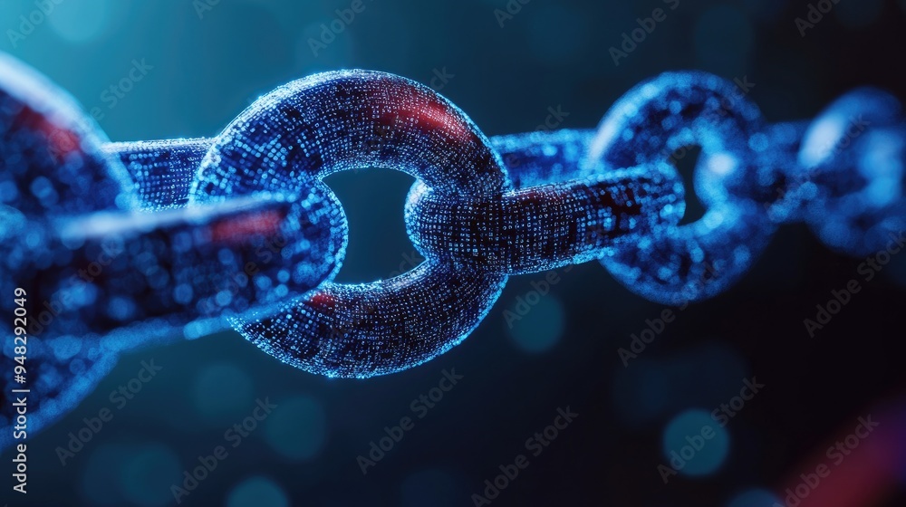 Poster global network concept blockchain and internet communication 3d illustration