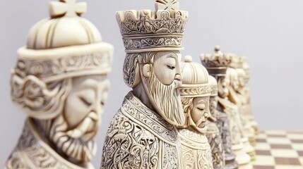 Fototapeta premium Close Up Of Ornate Chess Pieces