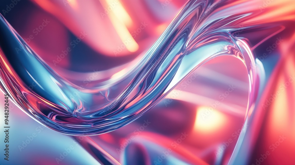 Poster futuristic abstract background featuring extruded shapes and luminous lines created through 3d rende