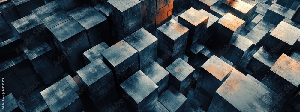 Poster abstract cube background 3d rendered environment