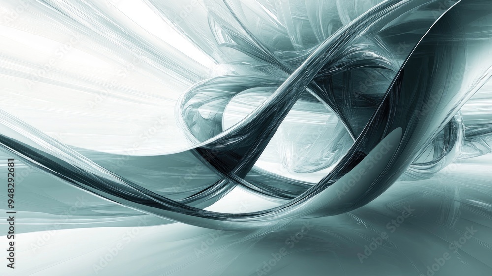 Poster futuristic abstract shapes rendered in 3d creating an illustrative background