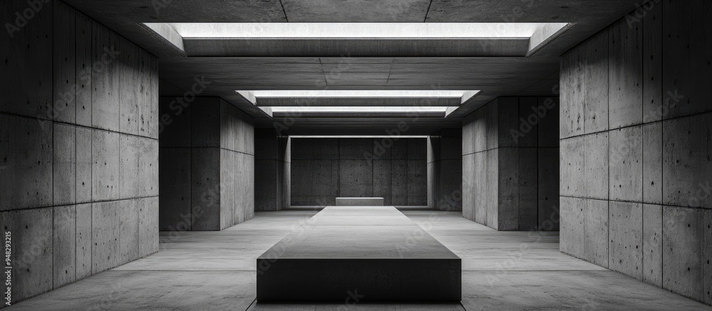 Poster abstract industrial concrete hallway backdrop dark modern concrete tunnel showcase podium and brutal