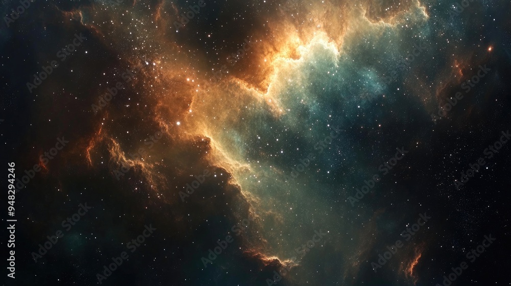 Poster nebula composed of stars dust and gas in a distant galaxy elements of this image contributed by spac