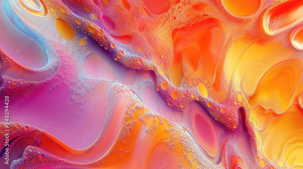 Poster vibrant and chaotic abstract fractal patterns in a colorful design 3d rendered illustration ideal fo