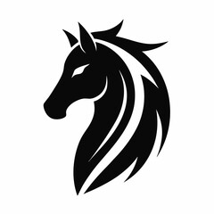 Minimalist Horse Logo - White Background Vector Art