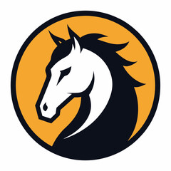 Minimalist Horse Logo - White Background Vector Art