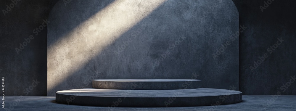Poster Empty winners podium in 3D rendering