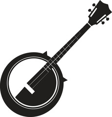 Fototapeta premium Banjo silhouette Vector art illustration 3, Banjo silhouette .