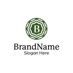 Elegant ornamental floral emblem logo design template