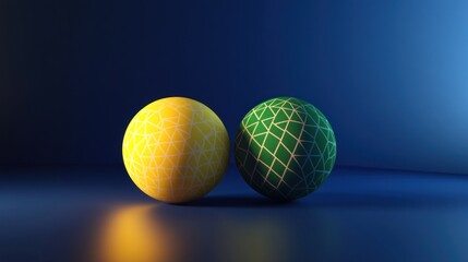 Geometric Spheres in a Blue Room