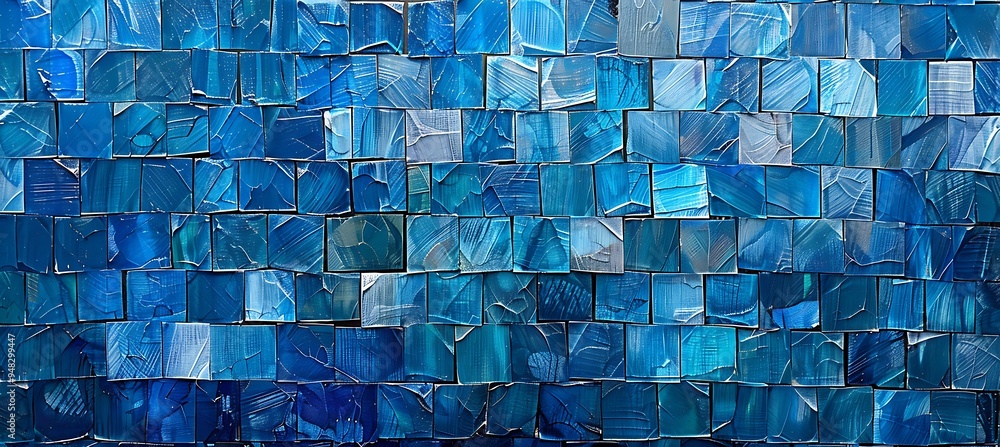 Poster a blue abstract background with rhombus grid patterns