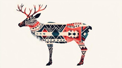 Boho reindeer clipart