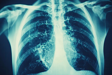 A Detailed X-ray Image Revealing Healthy Lungs: Insight into the Vital Organs That Sustain Human Life
