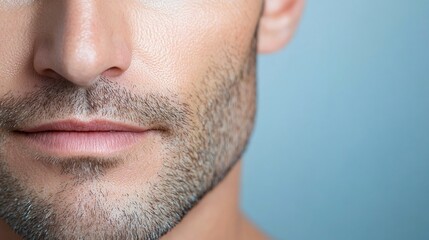 Obraz premium Close up of male dermal filler. Wellbeing with surgeon and filler technology