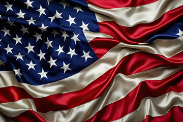 The American flag, draped in silky elegance, symbolizes pride and freedom, capturing the spirit of the nation through fabric.