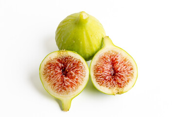 Many fresh green figs as background, closeup