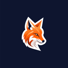 Simple fox sticker vector icon illustration
