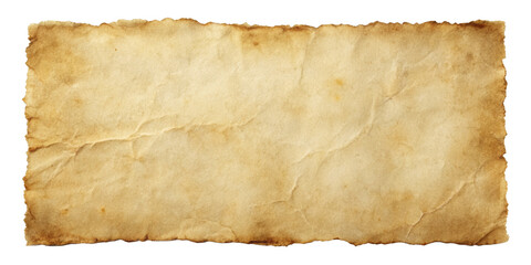 Old paper, isolated on transparent png background,
