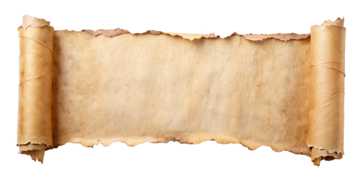 Scroll paper , isolated on transparent png background,