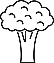 Simple line icon representing a head of broccoli, a popular green vegetable known for its nutritional value