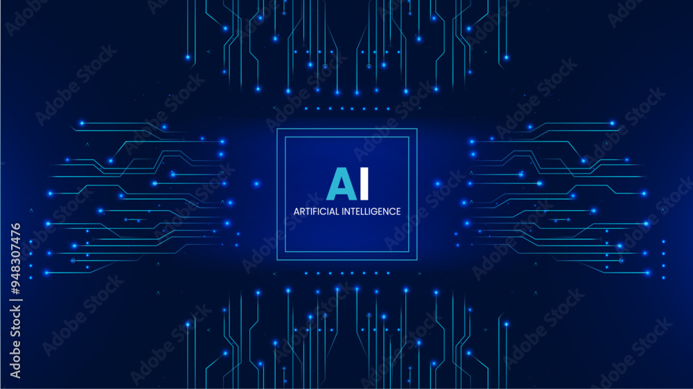 Poster ai dark blue banner with 