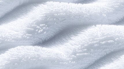 The soft white towel showcases elegant wavy folds, creating a calming texture ideal for cosmetic beauty treatments in salons or at home SEAMLESS PATTERN