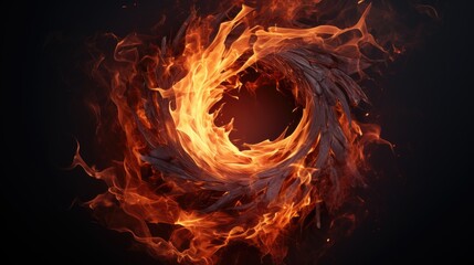 Fototapeta premium Fiery heart in the night 