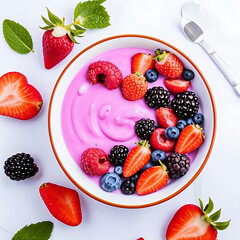 berries and yogurt