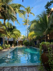 Tropical resort pool in Vietnam
