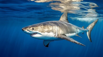 Fototapeta premium Great White Shark Underwater