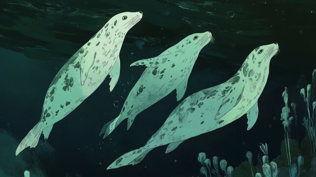Enchanting Selkies: Graceful Transformations from Seals to Humans in Cartoon Style AR 169 V 61